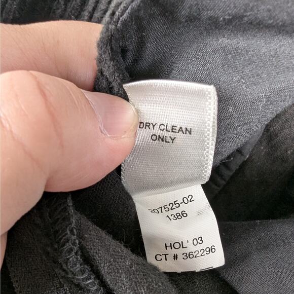 Vintage Y2K Banana Republic Black Velvet Ribbed Stretch Bootcut Pants Size 10 - Picture 8 of 8